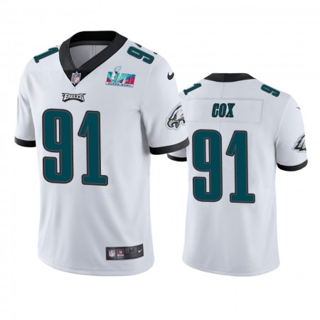 Camiseta Hombre NFL Philadelphia Eagles Fletcher Cox 91 Blanco Super Bowl LVII Vapor Limited